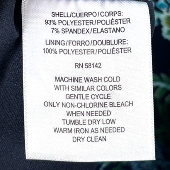 MAGGY LONDON Dress Womens 4 Blue Green Floral Print V-Neck Sleeveless Back Zip - Picture 5 of 10